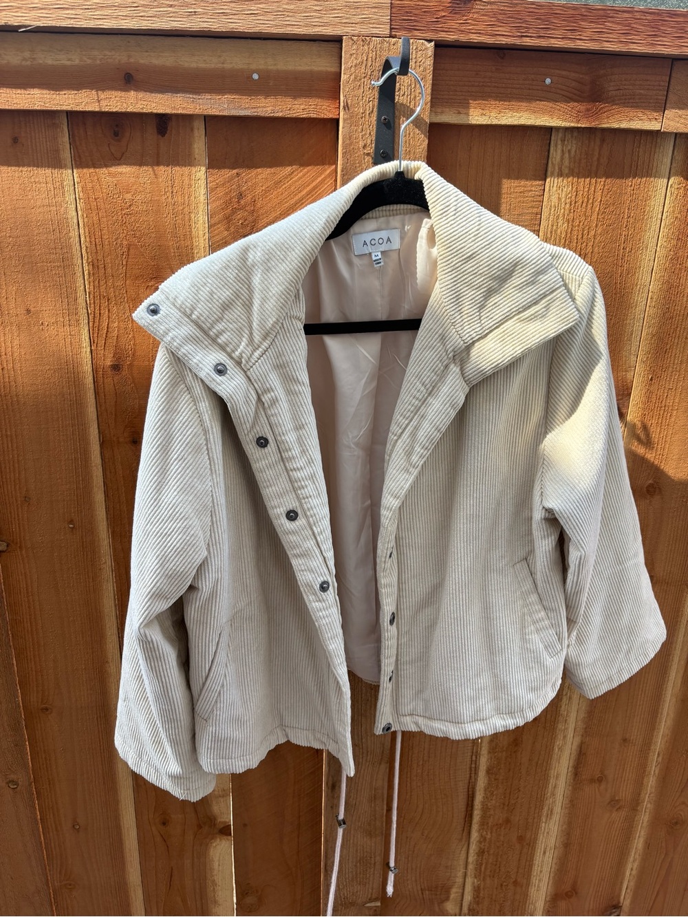 ACOA Cream Corduroy Utility Jacket